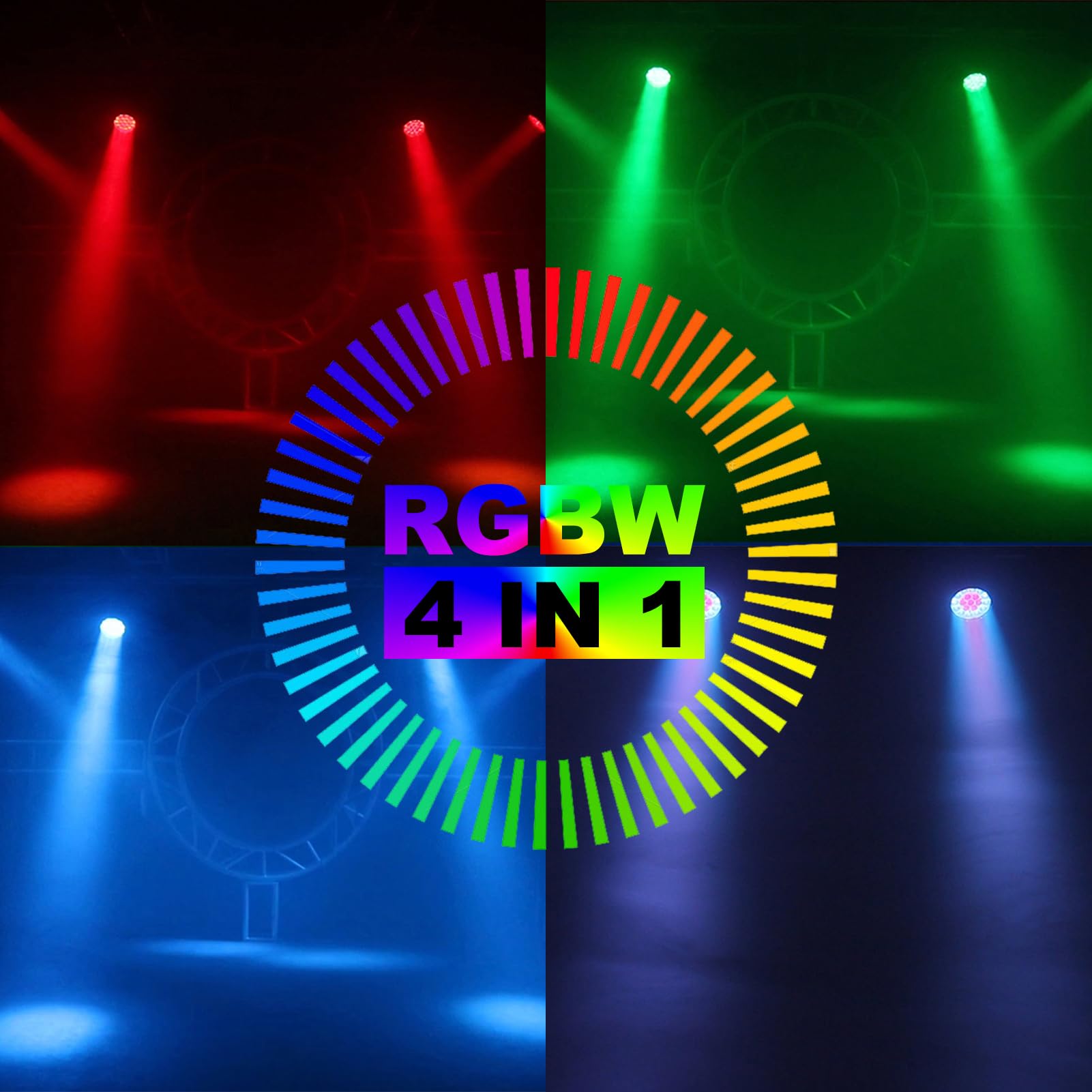 SHEHDS Moving Head Light LED 19x15W RGBW 4in1 Beam/Wash/Zoom Effect Stage Lights Professional DMX512 & Sound Activated Control D